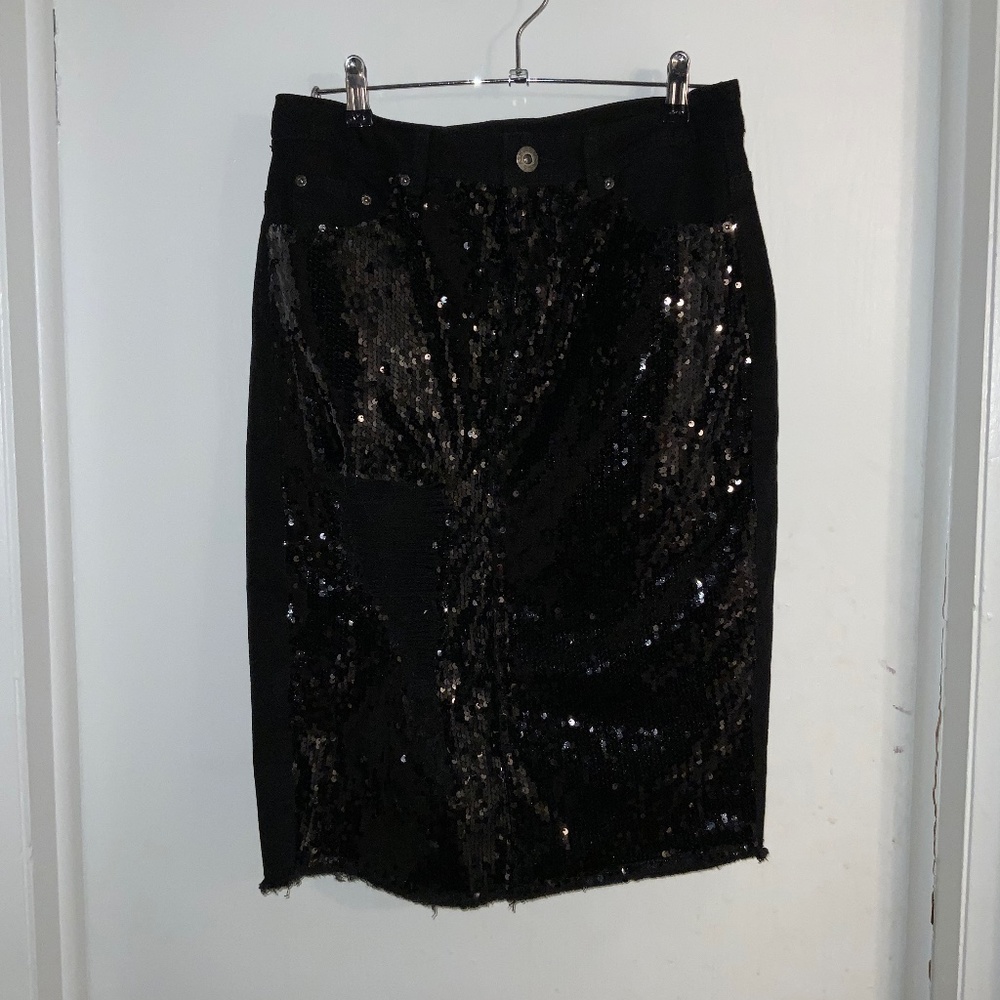 Ashley Stewart Distressed Sequins Skirt